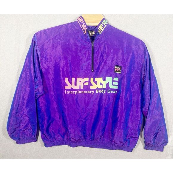 Vtg 80'sBody Gear Surf Style Full Zip Wind Breaker Unisex One Size USA‎ Made